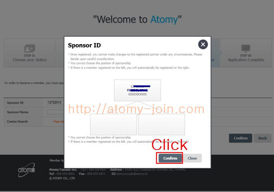 [atomy-join] Canada memer Registration_Step 10