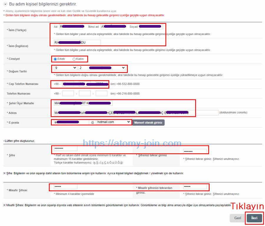 [atomy-join] turkey memer Registration_Step 5