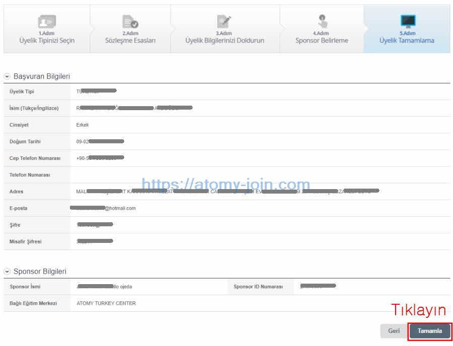 [atomy-join] turkey memer Registration_Step 9