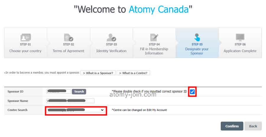 [atomy-join] Canada memer Registration_Step 11