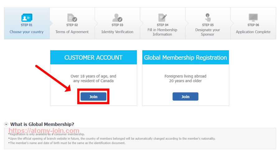 [atomy-join] Canada memer Registration_Step 3