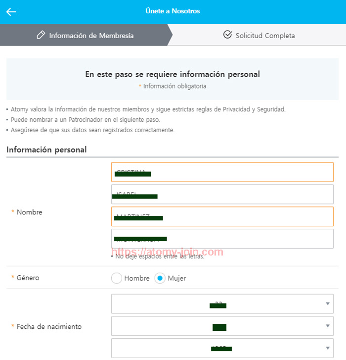 [atomy-join] Mobile - Colombia Memer Registration_Step 4