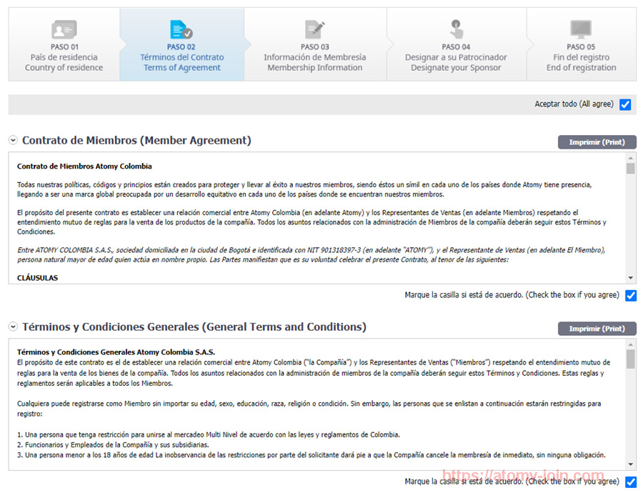 [atomy-join] Colombia Memer Registration_Step 4