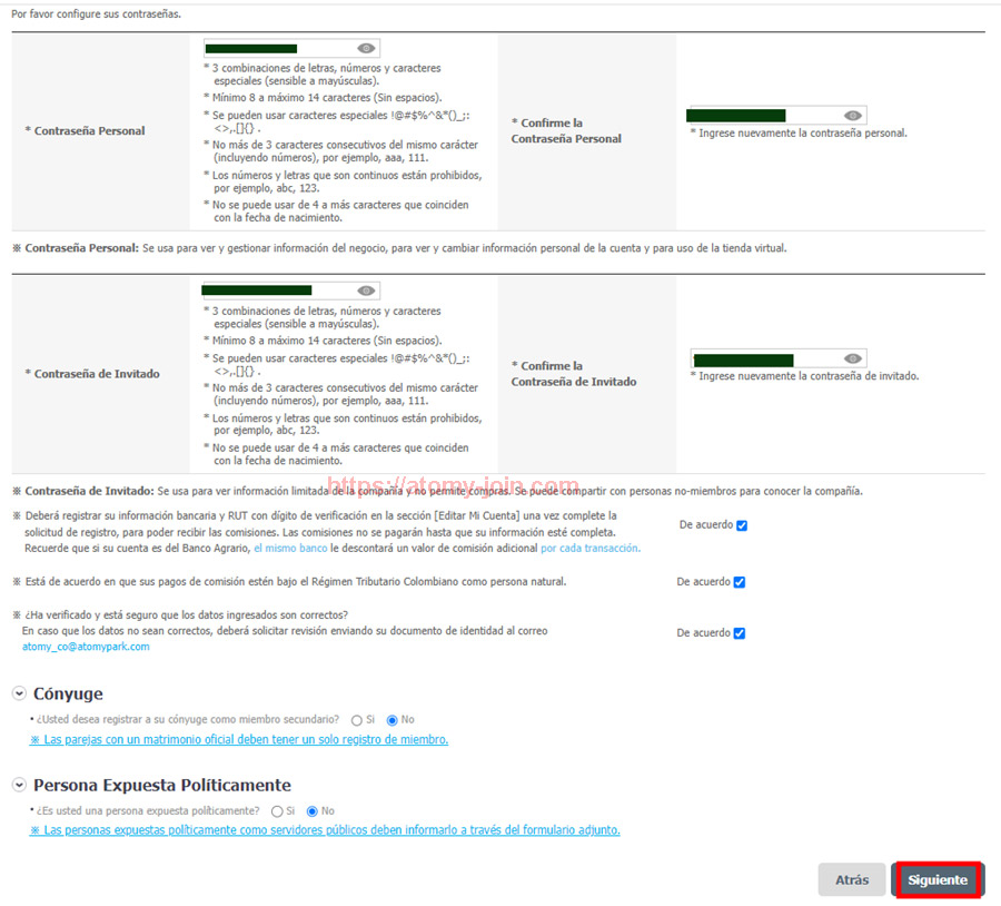 [atomy-join] Colombia Memer Registration_Step 7