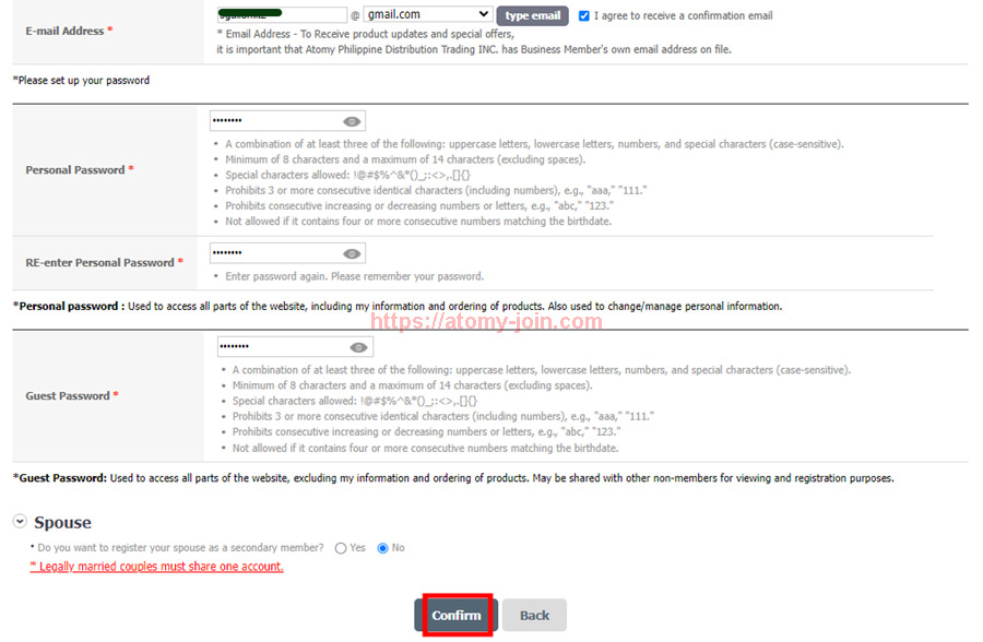 [atomy-join] philippines Memer Registration_Step 7