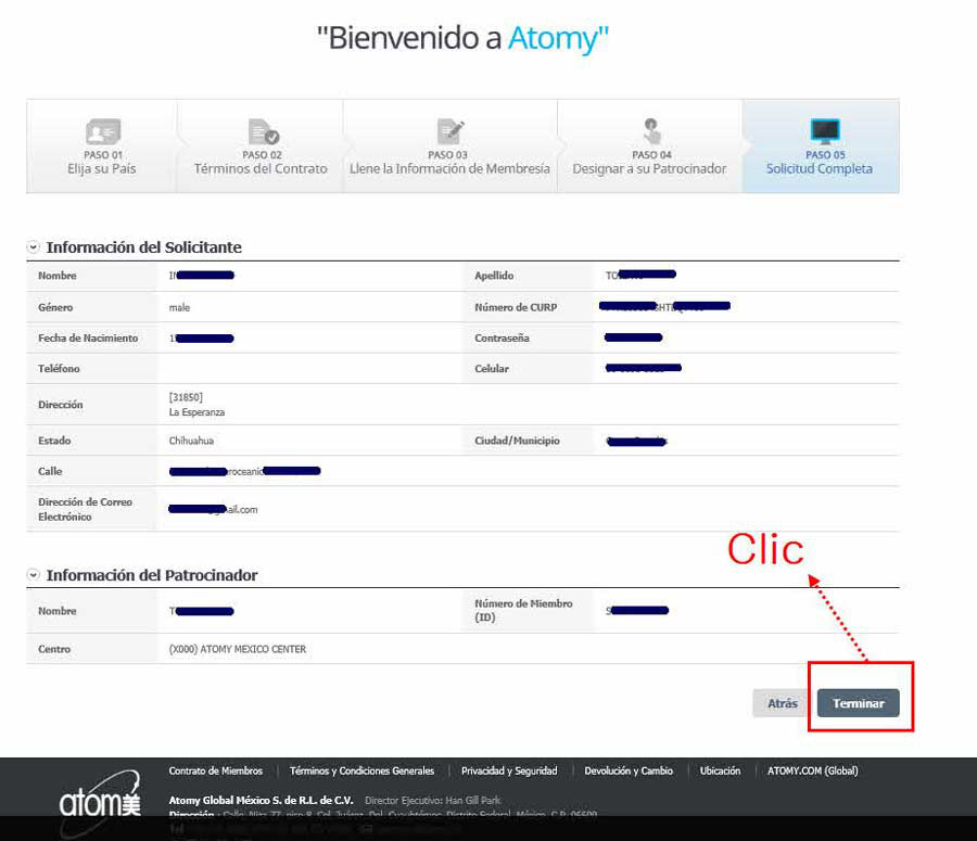 [atomy-join] Colombia Memer Registration_Step 11