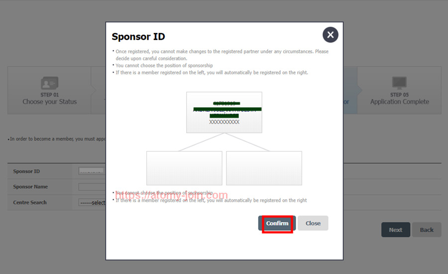 [atomy-join] Austrailia memer Registration_Step 9