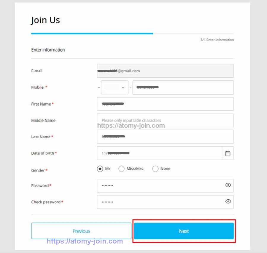 [atomy-join] singapore Memer Registration_Step 5